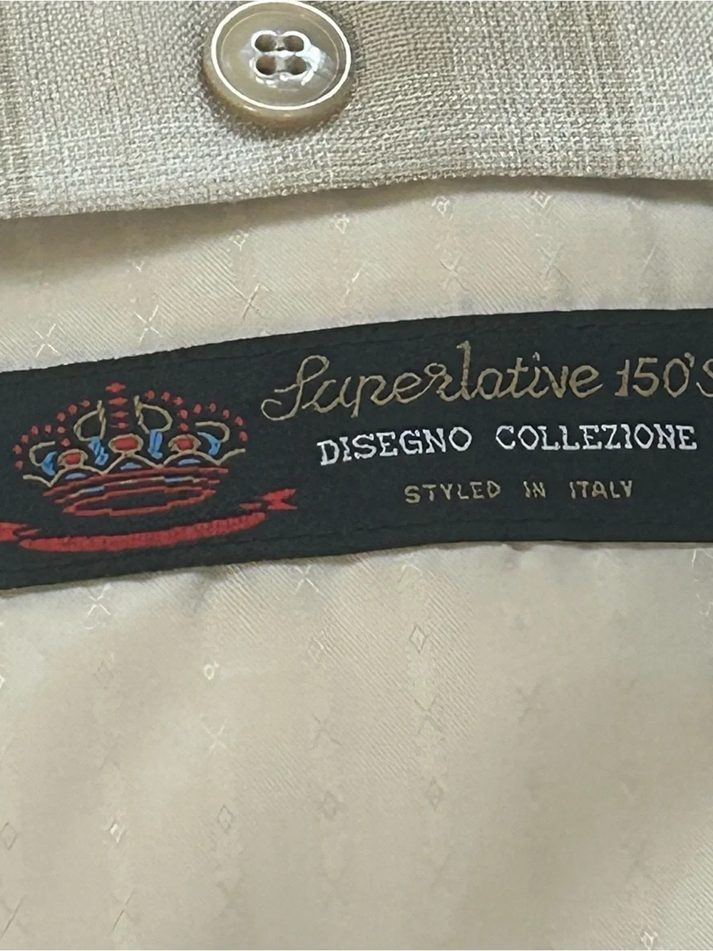 Falcone Superlative 150’s Neutral Plaid Blazer Linen Blend 3-Button Dbl Vent 48L - Picture 7 of 12